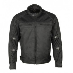 Black Mens Black Nylon and Mesh Racer Jacket with Reflective Piping