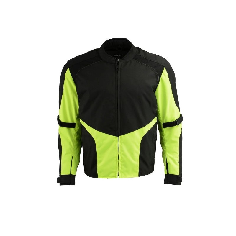 Men's Hi Vis Racer Nylon Motorcycle Jacket