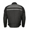 Black Mens Nylon Racer Jacket with Reflective Piping