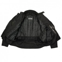 Black Mens Nylon Racer Jacket with Reflective Piping