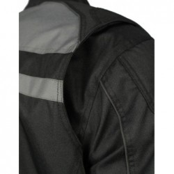 Black Mens Nylon Racer Jacket with Reflective Piping