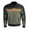 Men's Black and Grey Nylon and Mesh Combo Racer Jacket with Armor