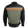 Men's Black and Grey Nylon and Mesh Combo Racer Jacket with Armor