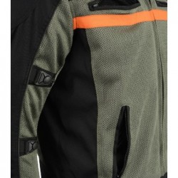 Men's Black and Grey Nylon and Mesh Combo Racer Jacket with Armor