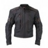 Men's Matte Black 'Street' Motorcycle Leather Protective Jacket with CE Armor