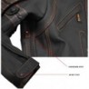 Men's Matte Black 'Street' Motorcycle Leather Protective Jacket with CE Armor