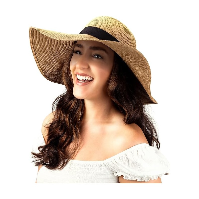 Sun Hat with Wide Brim—Foldable Straw Beach Hat UPF 50