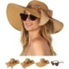 Sun Hats for Women Floppy Straw Hat with Heart Shape Glasses