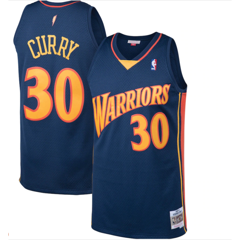 Men's Golden State Warriors Stephen Curry Mitchell & Ness Navy Big & Tall Hardwood Classics Jersey