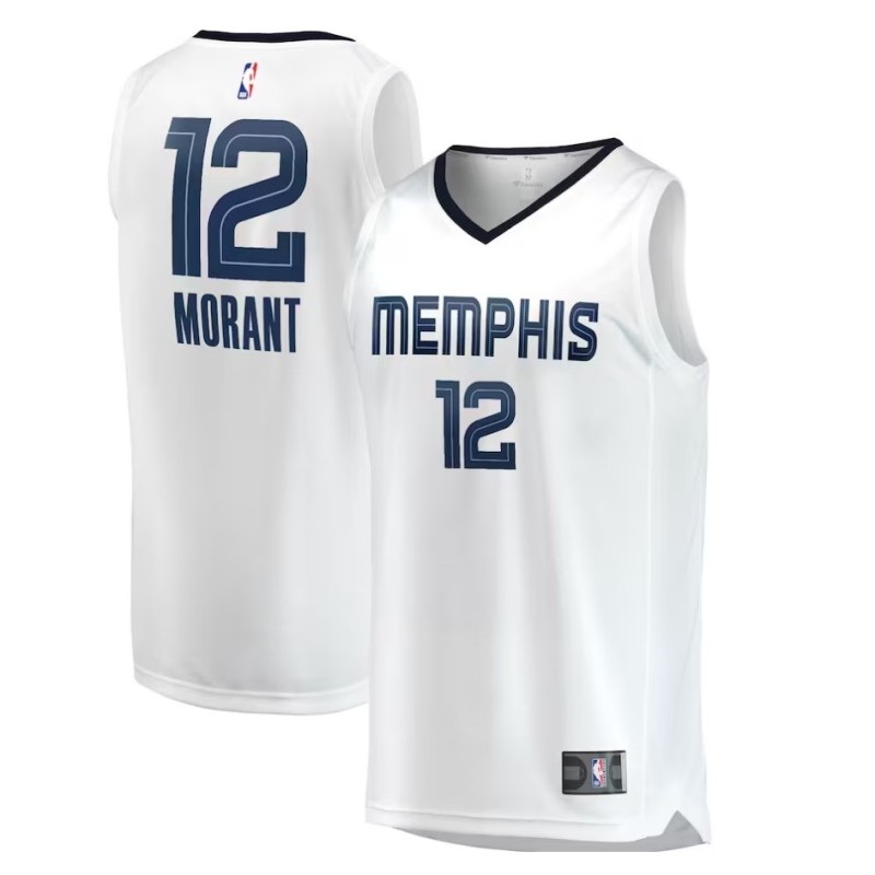 Memphis Grizzlies Ja Morant White Fast Break Replica Player Jersey