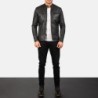 Ionic Black Leather Jacket In Stock Size 2XL