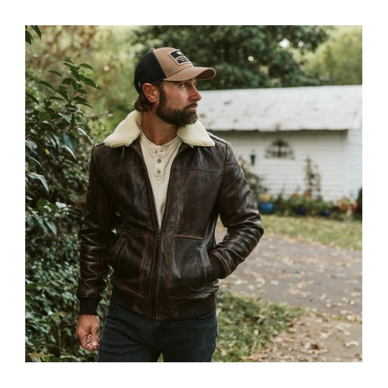 MAVERICK LEATHER BOMBER JACKET In Stock Size XXL