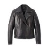 Women's Classic Biker Debossed Leather Jacket In Stock Size S