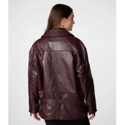 Kim Oversized Leather Moto Jacket In Stock Size L