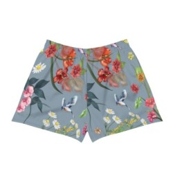 Women's Premium Floral Shorts- Blue In Stock Size XS