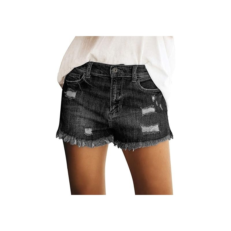 luvamia Women's Casual Mid Rise Denim Shorts,In Stock Size 33