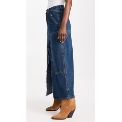 MOON RIVER Women's Front Slit Denim Midi Skirt,In Stock Size L