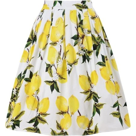 Taydey A-Line Pleated Vintage Skirts for Women,In Stock Size XL